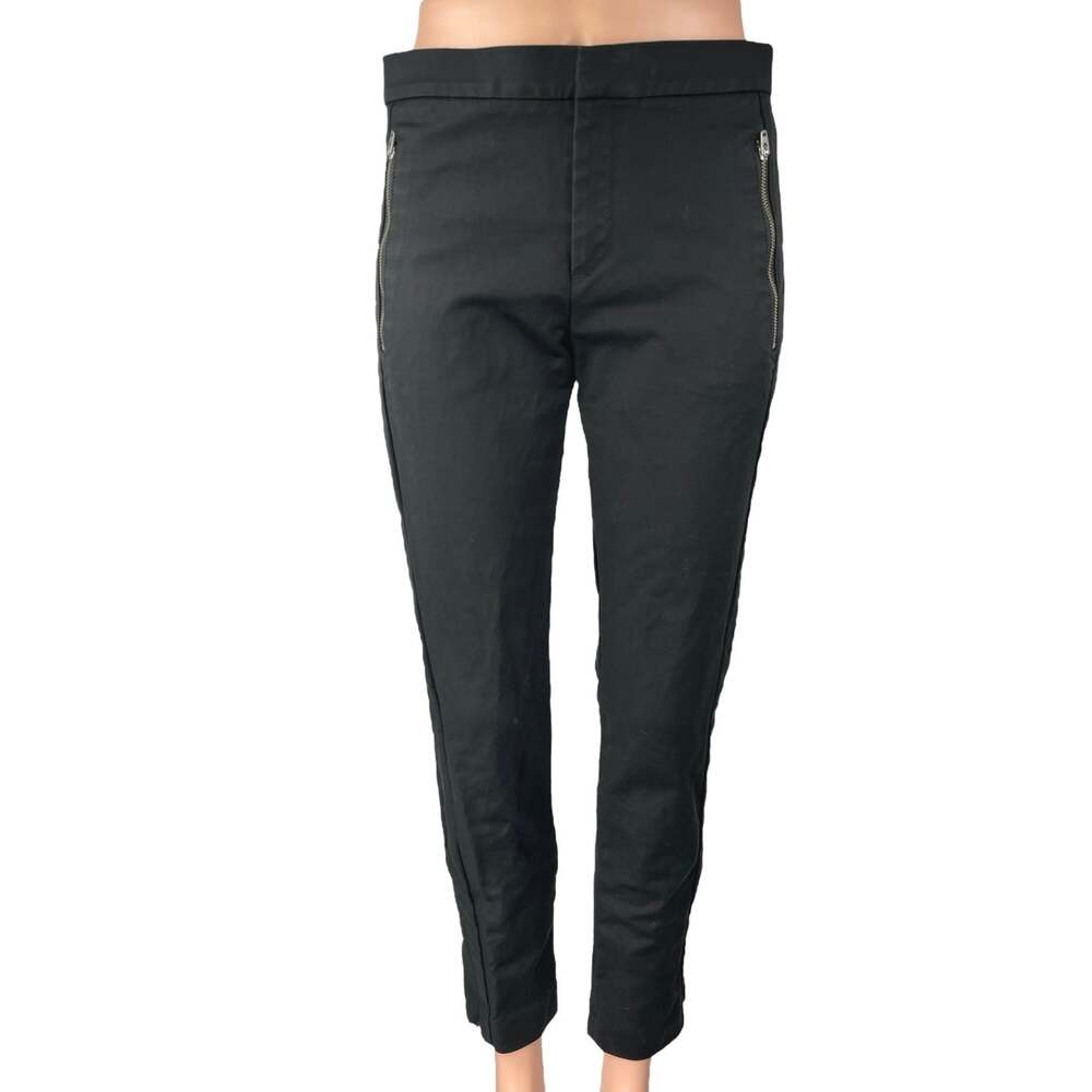 Banana Republic Women's Black Mid Rise Stretch Zip Slim Trouser Pants Size 4
